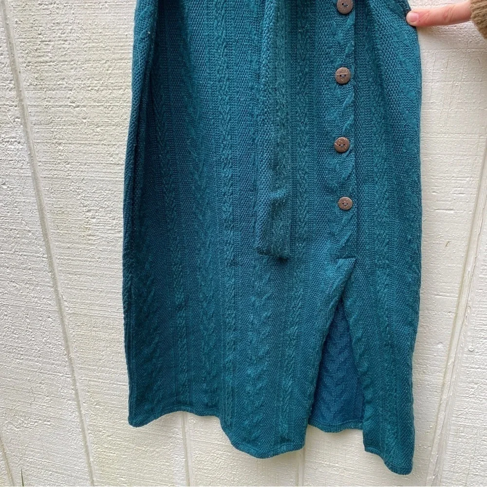 Luna Chix Forest Green Cable Knit Sleeveless Sweater Dress Size Medium
